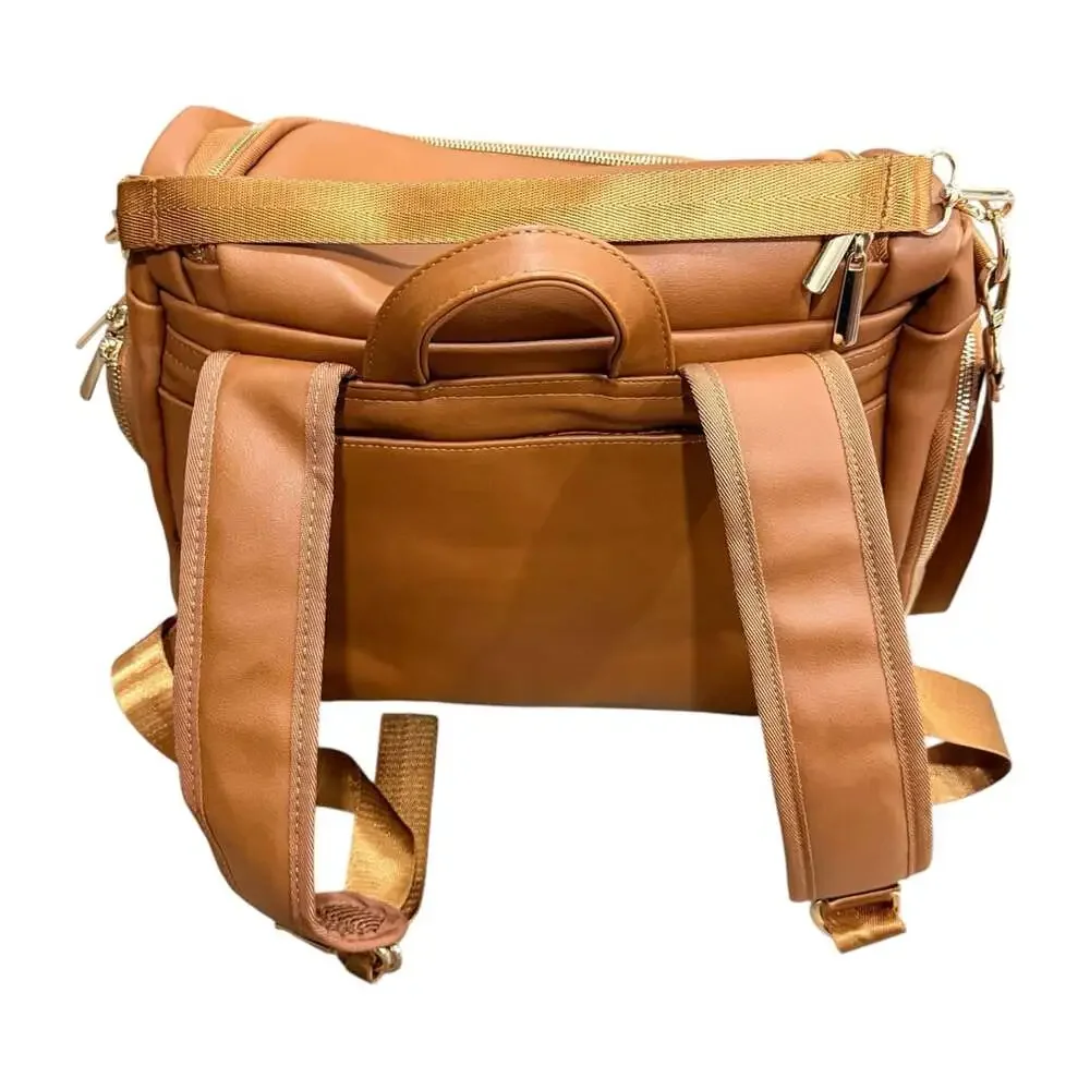 Beaulyn Leather Multifunctional Diaper Backpack